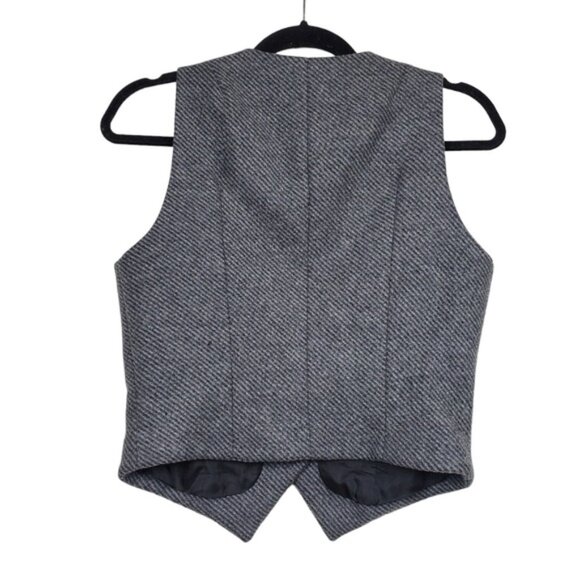 Jennifer Nicole Womens Grey Wool Silk Button Front Vest Size M - Picture 4 of 5